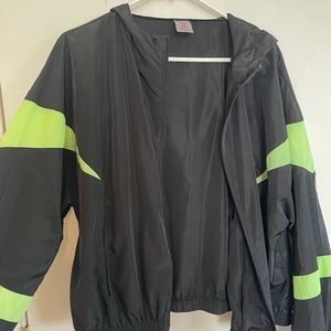 Black and green windbreaker